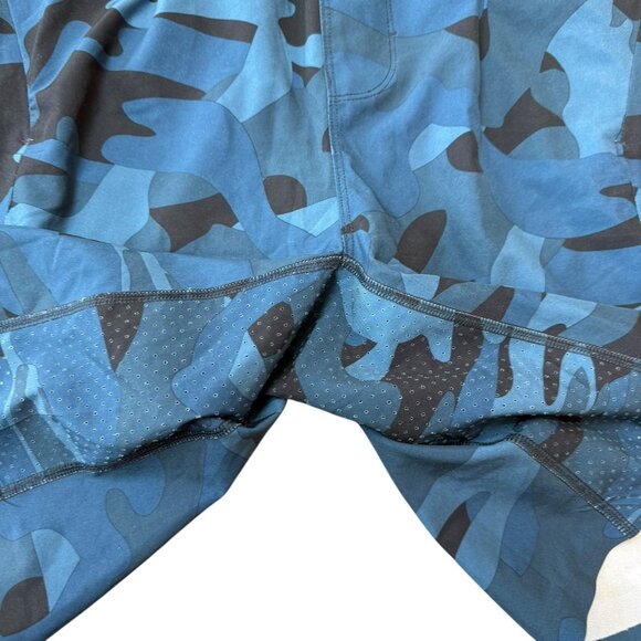 Zyia Athletic Shorts Mens Medium Active Blue Camo Lined Gym Training Stretch - Picture 6 of 10